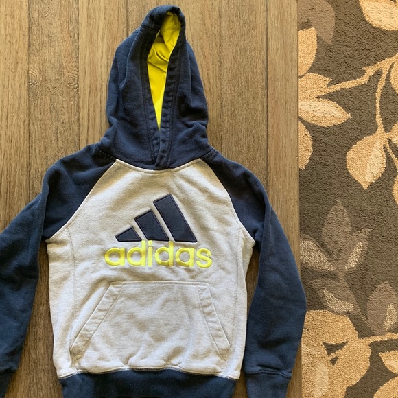 adidas Other - Boys Adidas hoodie.  Blue, grey and yellow.  Size 8.